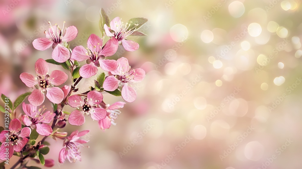 Spring blossom branch, garden bokeh Spring blossom branch, garden bokeh