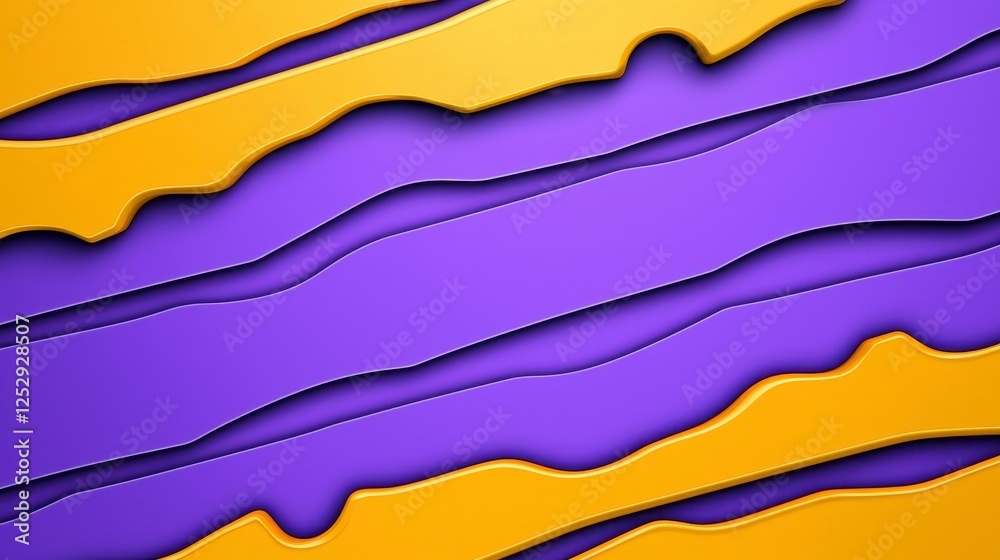 Orange And Purple Abstract Background With Layered Shapes