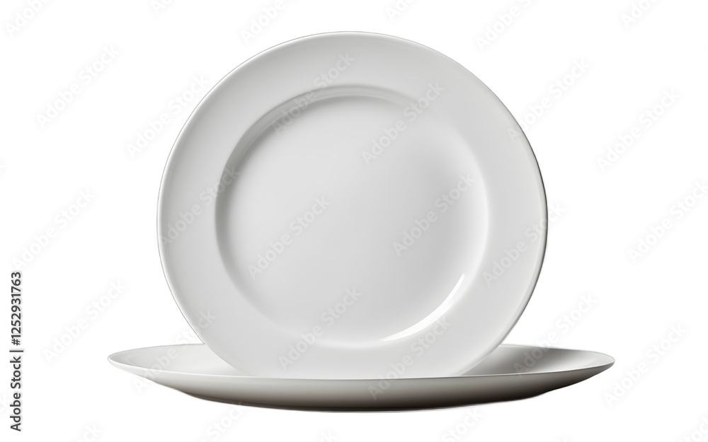 Minimalist white ceramic plate with a simple design on a empty plain background Minimalist white ceramic plate with a simple design on a empty plain background