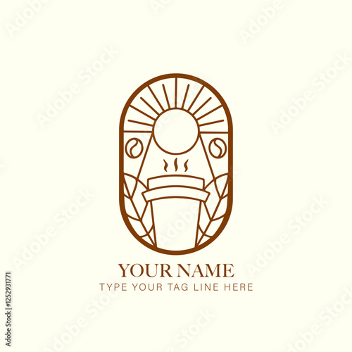 Vector Logo Coffee Hand Drawing