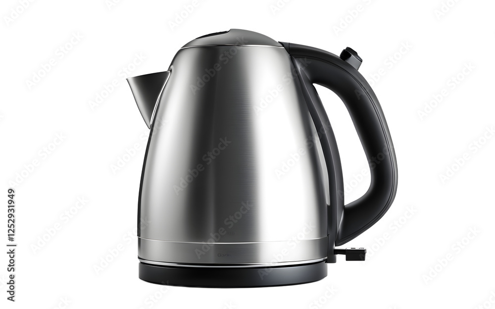 Modern kettle full of boiling water on a empty plain background Modern kettle full of boiling water on a empty plain background