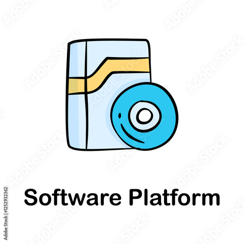Software Platform Icon – Digital Solutions and System Integration- Vector Hand Drawn Icon