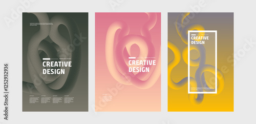 Abstract Fluid Swirls Creative Design Templates, Modern, Colorful, Elegant Posters
