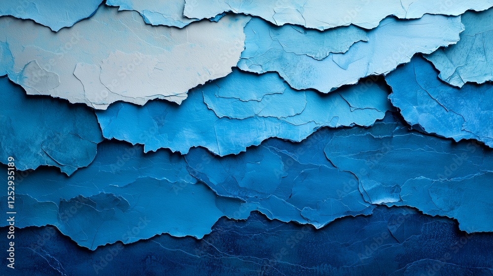 Abstract Texture of Blue Paper Layers in Various Shades and Tones Abstract Texture of Blue Paper Layers in Various Shades and Tones