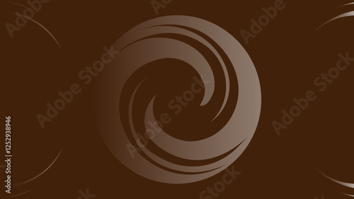 Dynamic swirl design in rich coffee brown tones featuring a modern, minimalist spiral pattern. This elegant abstract composition evokes the essence of coffee, chocolate, or natural elements