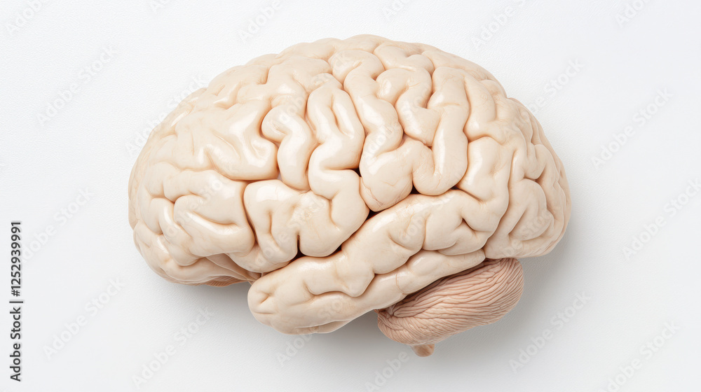 A brain is shown in a white background A brain is shown in a white background