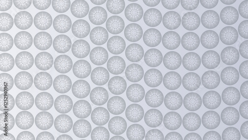 abstract background with white circles
A seamless pattern of spherical marble-like elements with intricate radial designs.