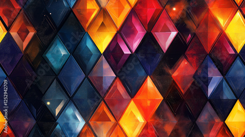 dark Colorful Abstract Geometric Triangle Background