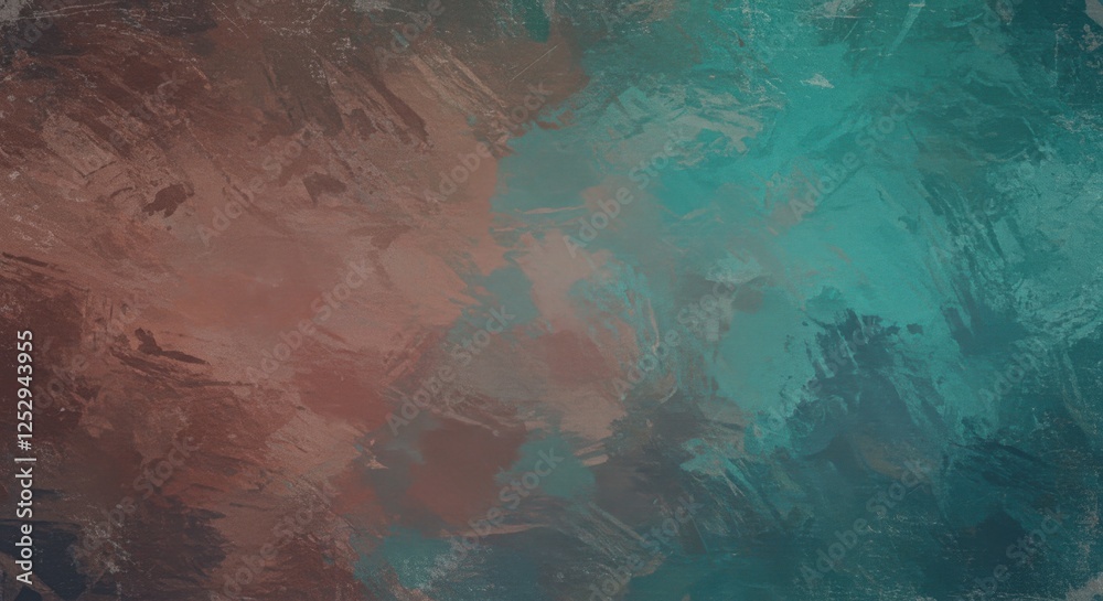 Abstract blend of teal and rust colors creating a textured background Abstract blend of teal and rust colors creating a textured background