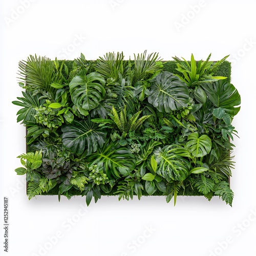 Rectangular Green Tropical Plants Wall Decor