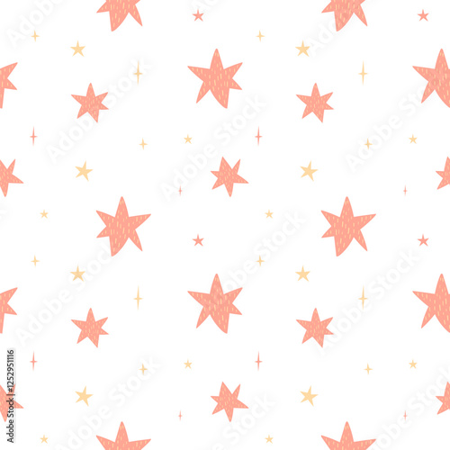 Seamless vector pattern with stars for background, wallpaper, printing, textile design, blanket pattern, decor etc. Star pattern in dulcet style