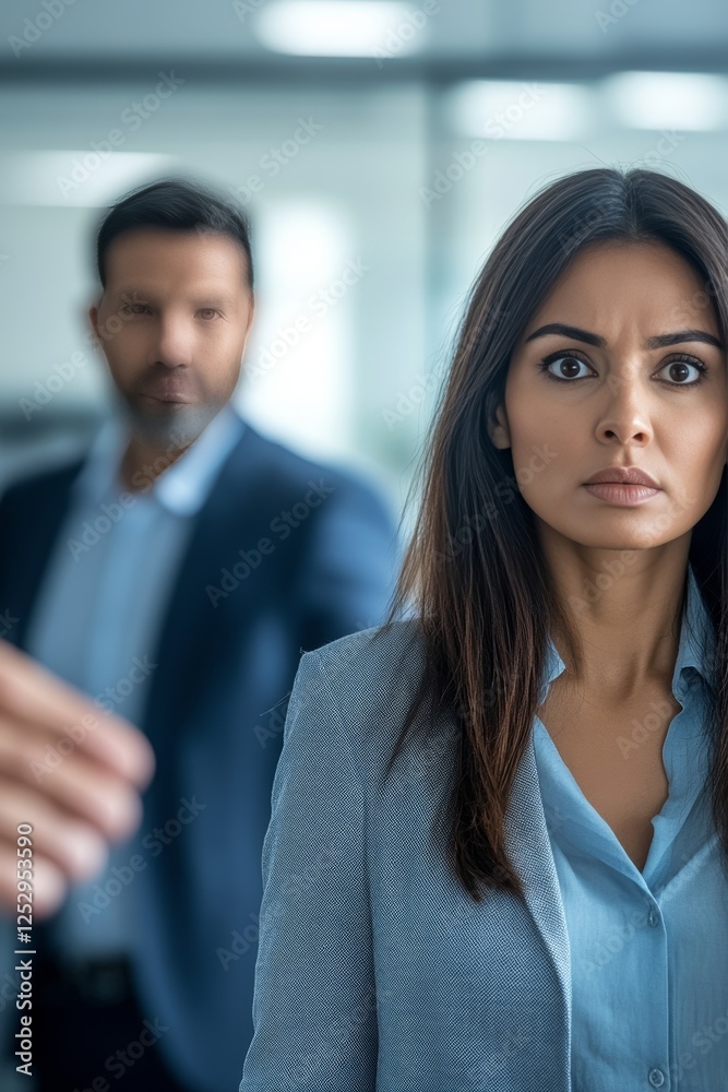 Anxiety At Work Woman s Discomfort As Male Colleague Invades Her Personal Space in Office Anxiety At Work Woman s Discomfort As Male Colleague Invades Her Personal Space in Office