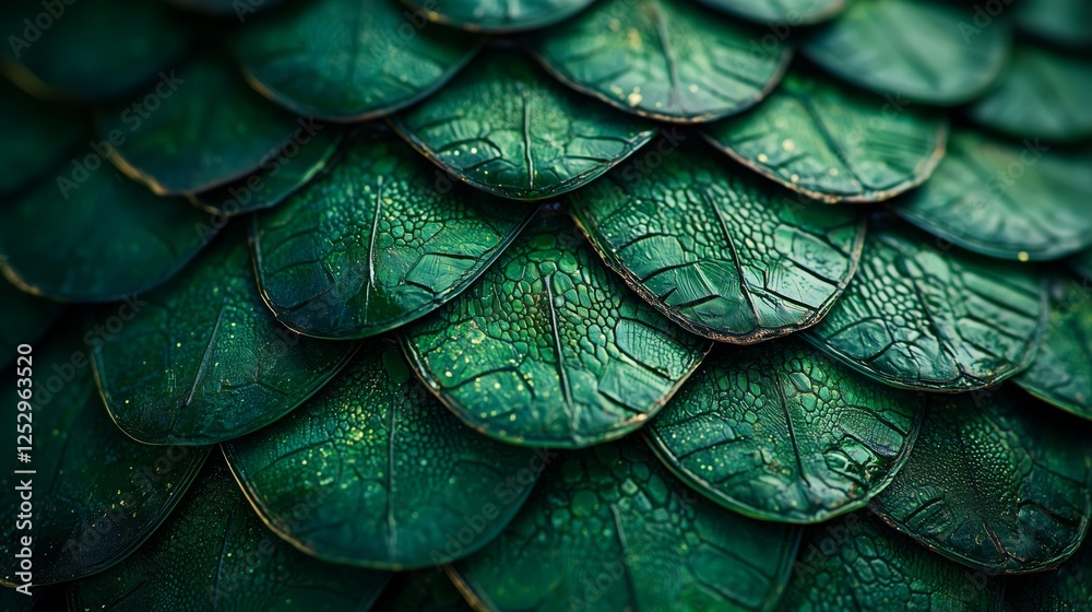 Obraz premium Close-Up of Green Leaf Texture with Intricate Natural Patterns