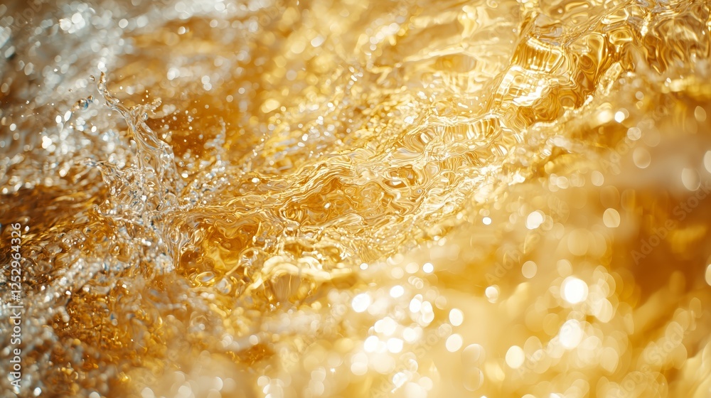 Glimmering Water Surface with Dynamic Patterns and Golden Reflection Glimmering Water Surface with Dynamic Patterns and Golden Reflection
