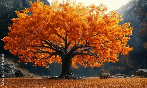 beautiful tree of life with autumn colors