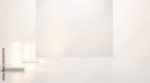 Wallpaper Mural Empty white room with soft light illuminating the space Torontodigital.ca