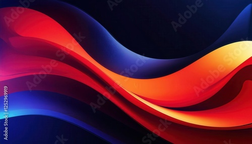 vibrant abstract wave pattern with red, blue, and orange gradients for digital background and creative graphic design