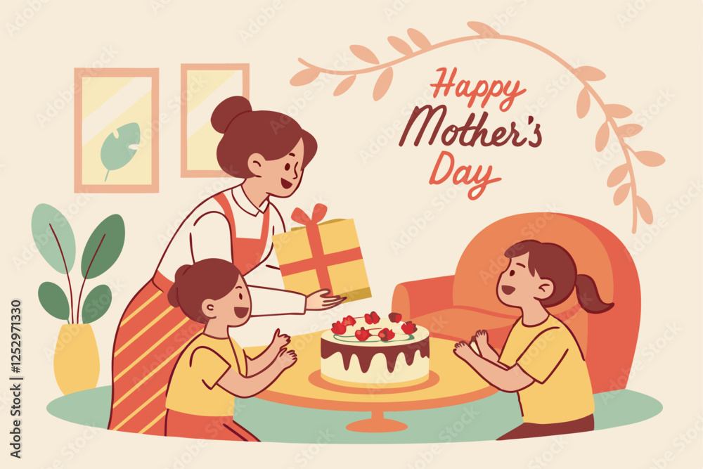 Happy Mother's day vector design. Generative AI Happy Mother's day vector design. Generative AI