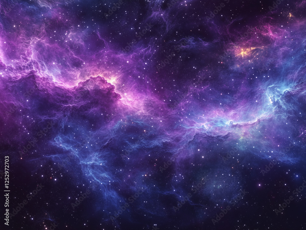Stunning Nebula in Deep Space - Vibrant Purple and Blue Galactic Clouds, Stars, and Cosmic Energy for Astronomical and Sci-Fi Design Projects Stunning Nebula in Deep Space - Vibrant Purple and Blue Galactic Clouds, Stars, and Cosmic Energy for Astronomical and Sci-Fi Design Projects