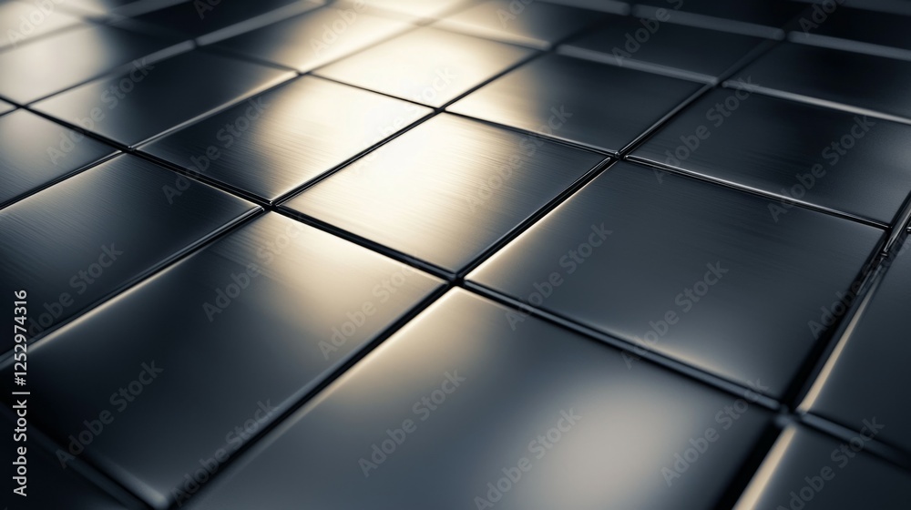 Glossy Black Tiles with Reflections on Textured Surface Design Glossy Black Tiles with Reflections on Textured Surface Design