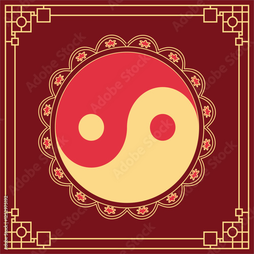 Chinese ornament include chinese lanterns, flower, yin and yang, and others chinese ornaments