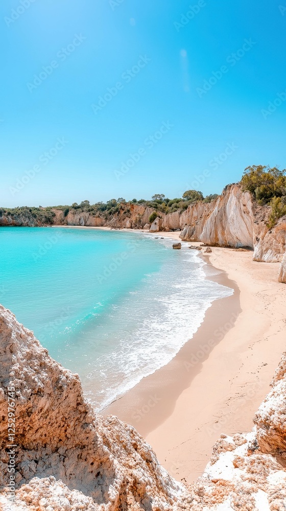 Serene beach with clear turquoise waters Serene beach with clear turquoise waters