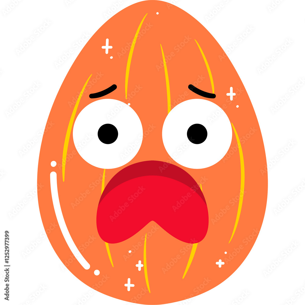 Fototapeta premium Almond Scared Face Cartoon