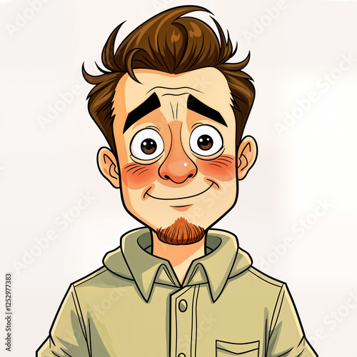 Cartoon Man with Wide Eyes and Open Mouth: average joe