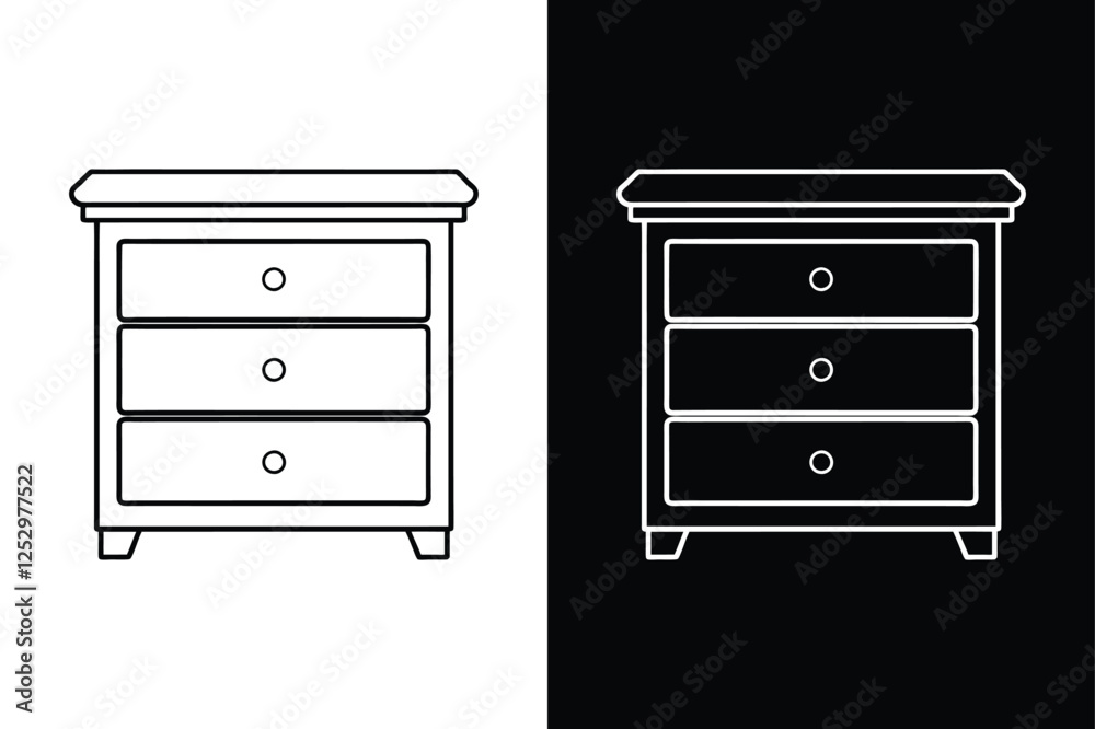 Dresser icon vector on White Background ,Vector Art Illustration on white background. Dresser icon vector on White Background ,Vector Art Illustration on white background.