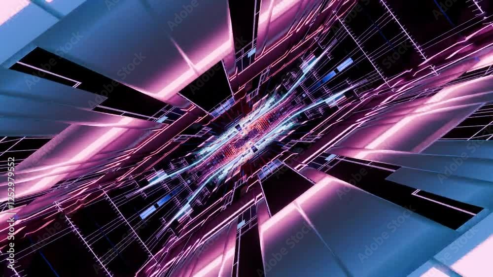 abstract futuristic background vj loop 3D. Mov