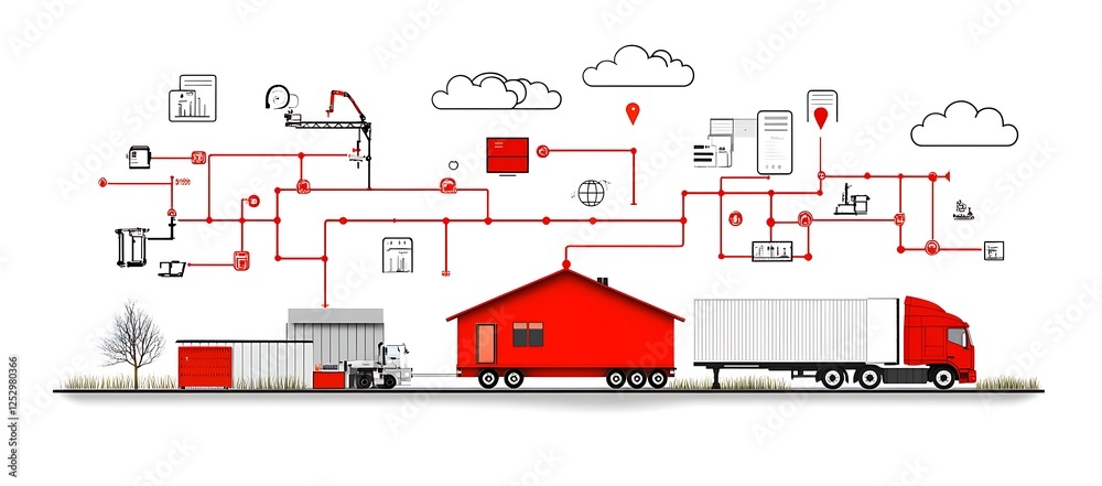 Modular Home Construction and Delivery Supply Chain Diagram Modular Home Construction and Delivery Supply Chain Diagram