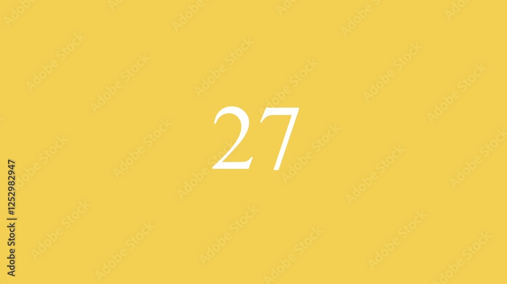 Smooth animated cartoon transition featuring number 27 with clean, colorful animation. Perfect for professional and creative use. Smooth animated cartoon transition featuring number 27 with clean, colorful animation. Perfect for professional and creative use.