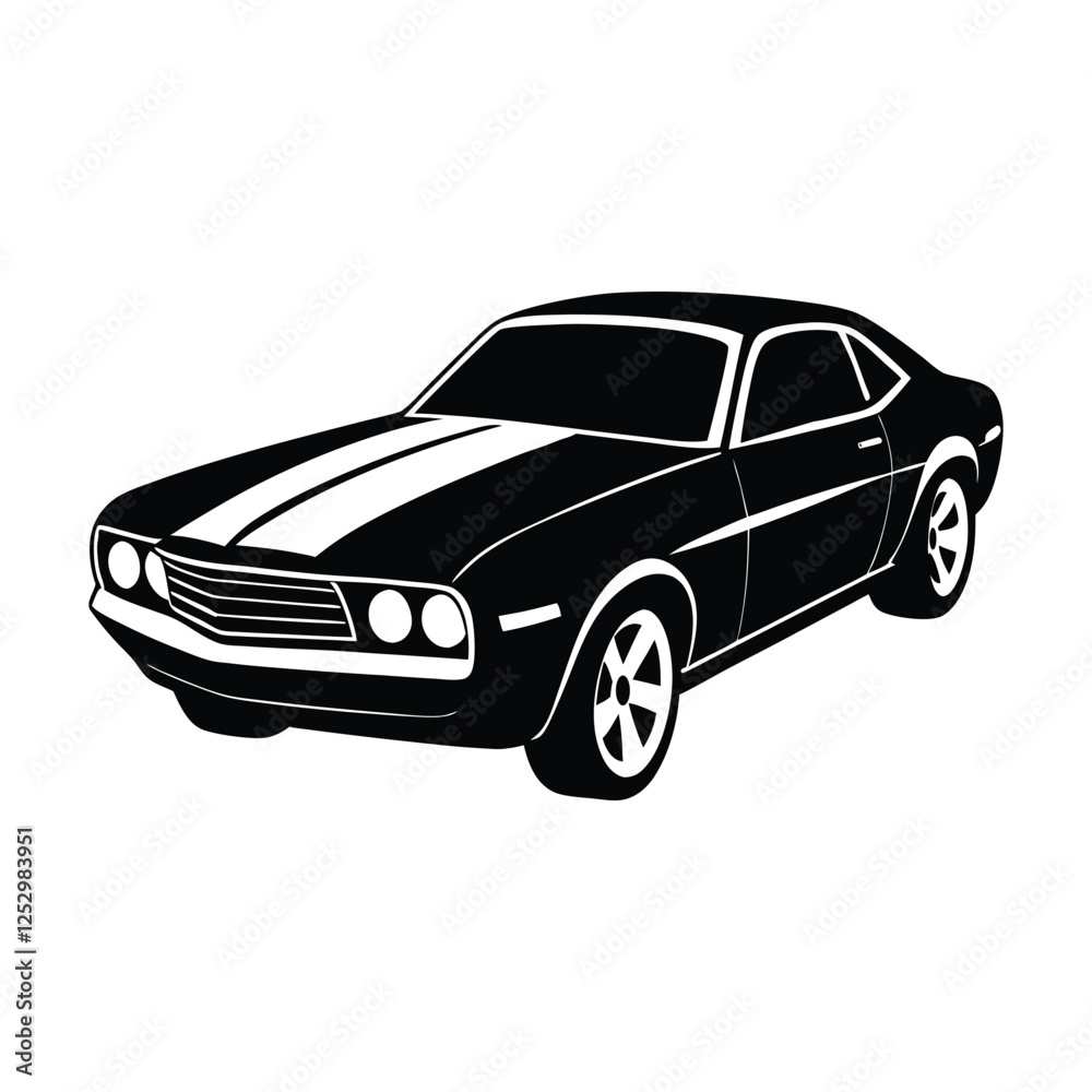 Fototapeta premium classic car vector silhouette illustration, car vector.