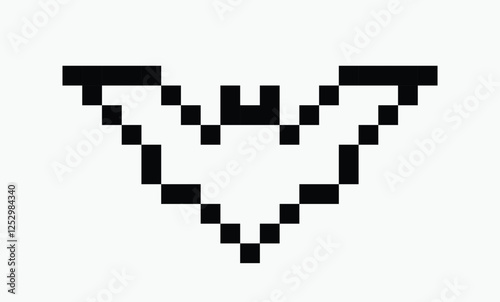 bat pixel art icon vector illustration.