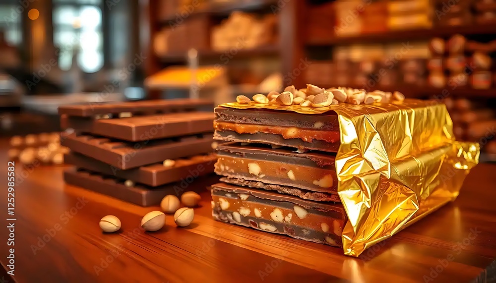 Gourmet Chocolate Bars With Caramel And Nuts Gourmet Chocolate Bars With Caramel And Nuts