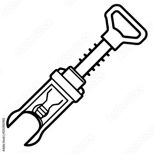 Stylized Line Art of a Corkscrew