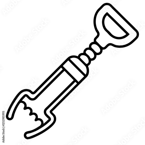 Stylized Line Art of a Corkscrew