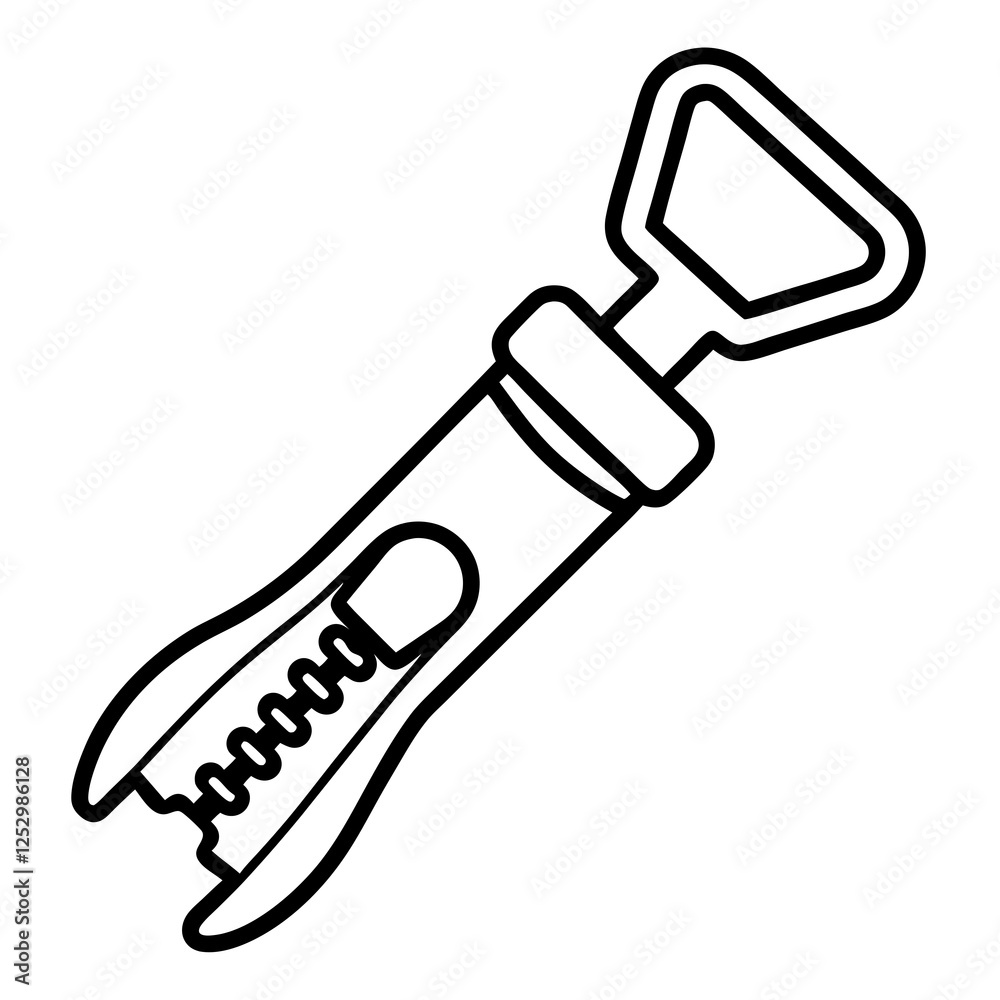 Stylized Line Art of a Corkscrew