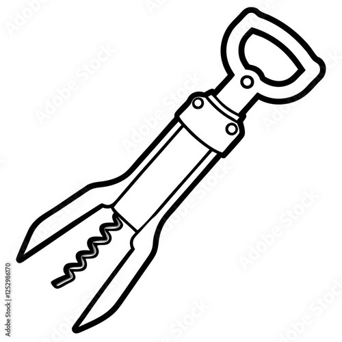 Stylized Line Art of a Corkscrew