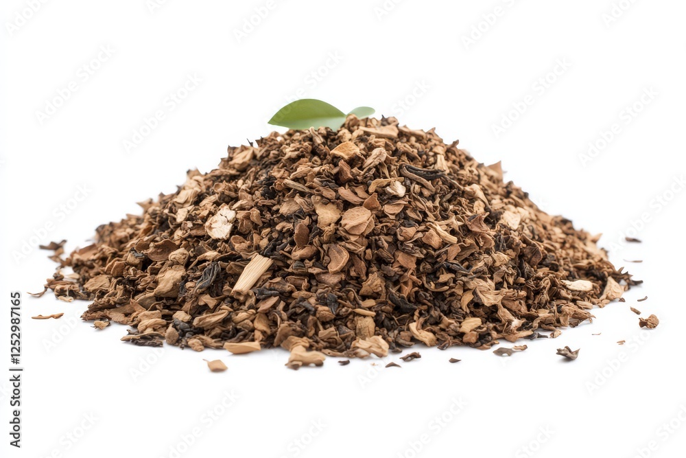 Dried Tea Leaves on White Background Dried Tea Leaves on White Background