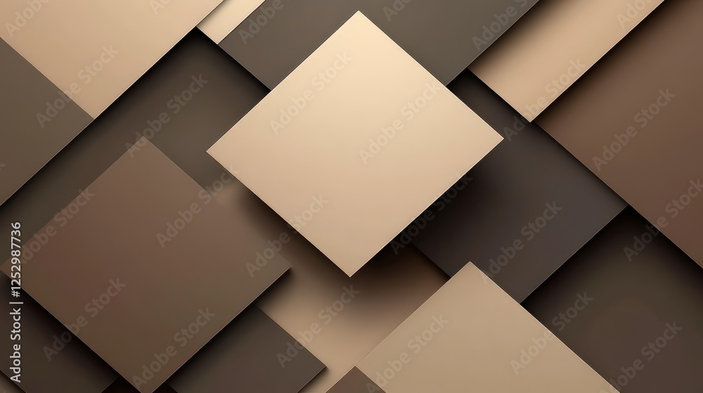 Geometric Brown 3D Layered Squares Abstract Design. Geometric Brown 3D Layered Squares Abstract Design.