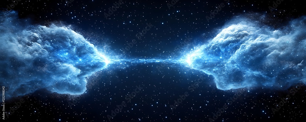 Fototapeta premium Celestial Nebulae Connecting Across a Starry Expanse