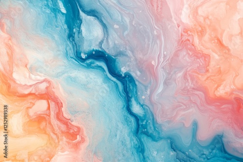 Abstract Fluid Art, Vibrant Colors, Marble Effect, Background photo