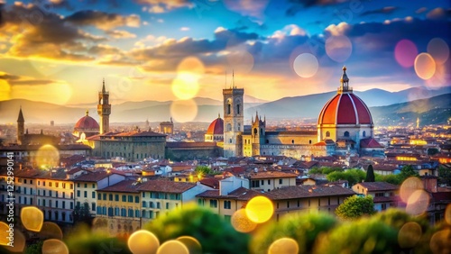 Florence Palazzo Vecchio Courtyard Sky Bokeh, August 2011 - Italian Summer