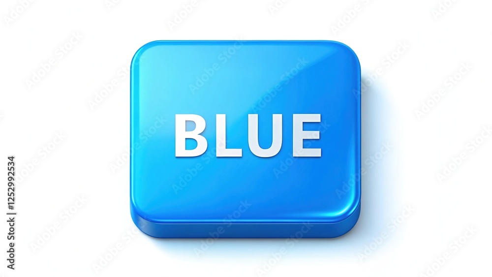 Blue Square Button with Depth and Mood Blue Square Button with Depth and Mood
