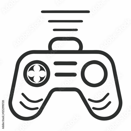 Wireless joystick icon outline  Online game Pc console vector illustration  (1)