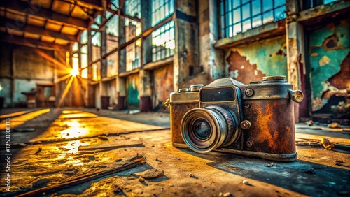 Abandoned Camera Obscura, Urban Decay, Grunge, Vintage Photography Equipment,  Rusty Lens photo