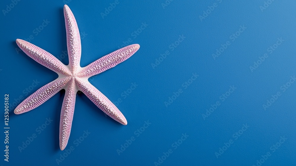 Colorful starfish on a vibrant blue background. Colorful starfish on a vibrant blue background.