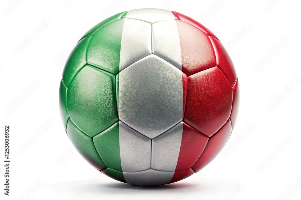 Italy Soccer Ball White Background Patriotic Flag Italy Italy Soccer Ball White Background Patriotic Flag Italy