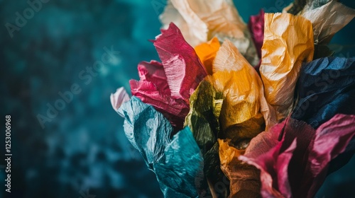 Wallpaper Mural Vibrant and colorful crumpled paper in an artistic display Torontodigital.ca